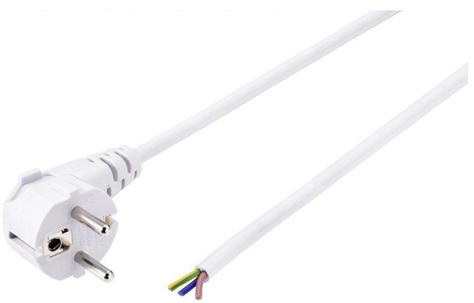 Basetech Basetech BT-2336885 Strom Anschlusskabel Weiß 3.00 m Elektro-Kabel, (3.00 cm) weiß