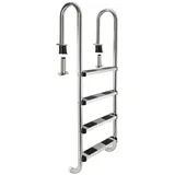 Arebos Poolleiter Silber 4 Stufen