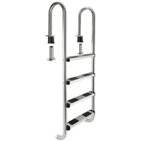 Arebos Poolleiter Silber 4 Stufen
