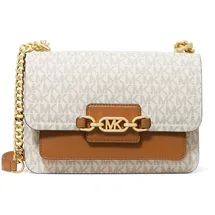 Michael Kors Heather Large Schultertasche Leder/Canvas Vanilla/Acorn