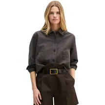 Marc O'Polo Oversized Hemdjacke aus Baumwoll-Lyocell-Leinen-Mix, Mittelbraun, 44,