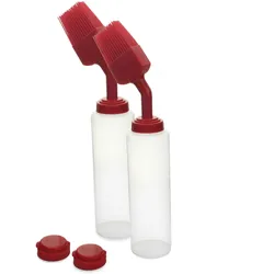 SANTOS BBQ Saucenflaschen mit Pinsel- & Dosierkappe, 2er Set