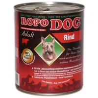 RopoDog ¦ Rind - 12 x 800g ¦ nasses Futter für ausgewachsene Hunde in Dosen