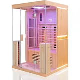 Luxus LED Infrarotsauna 130x105 Infrarotkabine Wärmekabine Sauna Vollspektrum