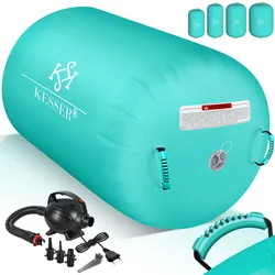 KESSER® Aufblasbare Air Roll Airtrack, Gymnastik-Rolle   inkl. Tragetasche & elektr. Luftpumpe   Barrel Gymnastik Tumbling   Yoga Gymnastik Rolle Gymnastikmatte, Fitnessrolle