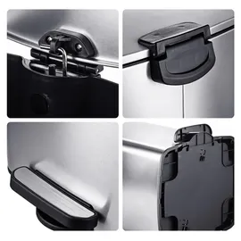Relaxdays Mülleimer 60 l Schwarz/Silber