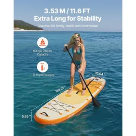 Vevor Stand Up Paddle Board 353,6 x 89 x 15,2 cm gelb