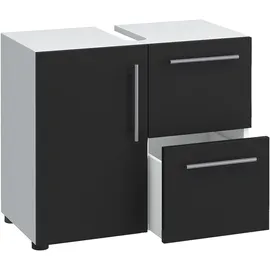 VCM Waschbeckenunterschrank Flandu 2 Schubladen 61 x 51 x 32 cm Schwarz