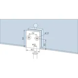 dorma glas Feststellriegel 12.318 mit Bodenbuchse für 8-10mm Glasstärke Silber