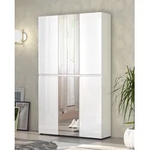 INOSIGN Mister 120 x 200 x 34 cm 6 Türen, 24 Fächer, 2 Spiegel weiß hochglänzend