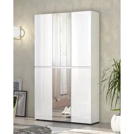 INOSIGN Mister 120 x 200 x 34 cm 6 Türen, 24 Fächer, 2 Spiegel weiß hochglänzend