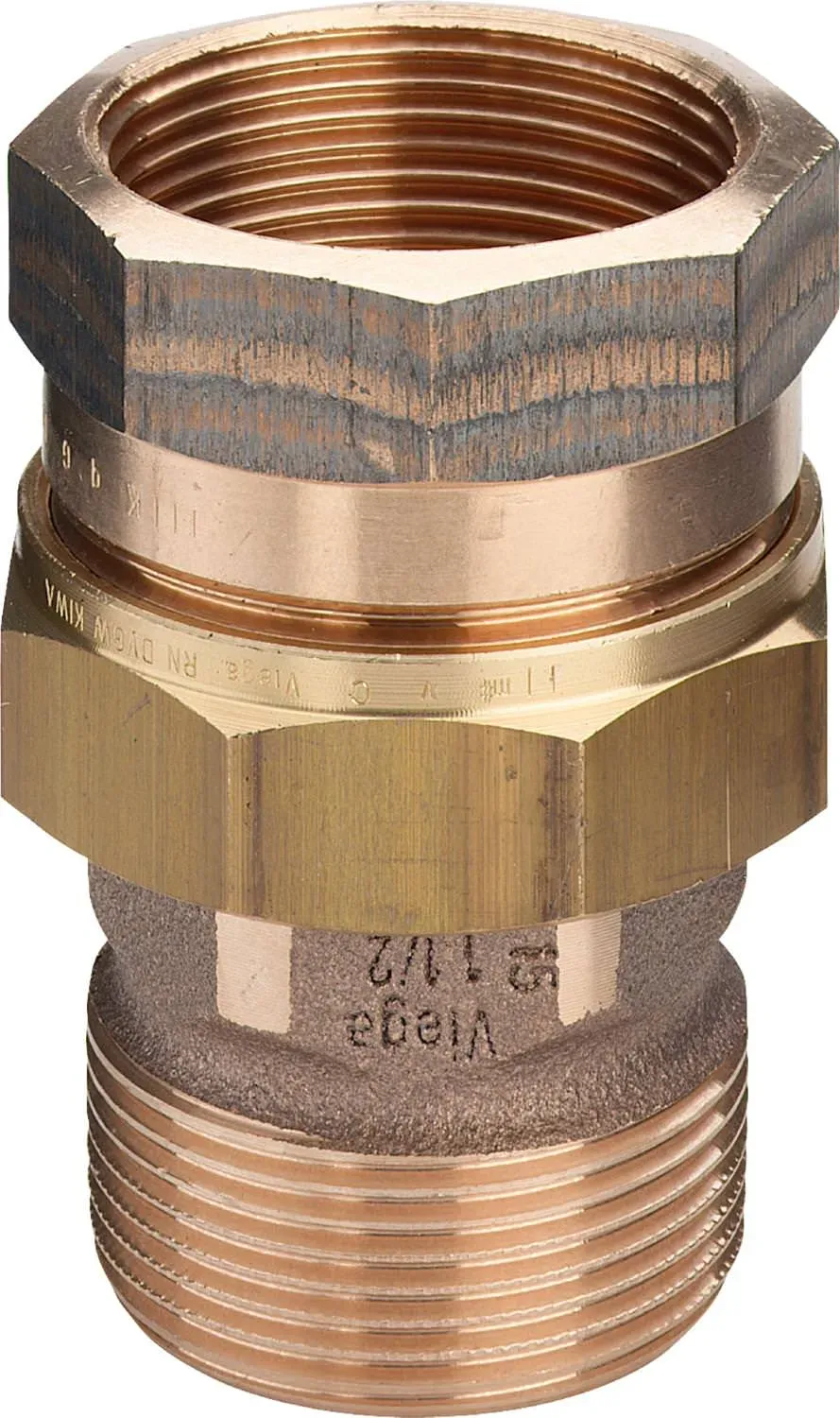 Viega Rotguss-Gewindeverbinder 3331 Verschraubung flachdichtend 2 IA ,Rotguss oder Siliziumbronze 271329