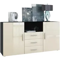 Vladon Sideboard, Creme, 138.5x71.5x35 cm, Wohnzimmer, Kommoden & Sideboards,