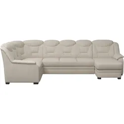 Wohnlandschaft COTTA "Marcus U-Form", beige, B:330cm H:99cm T:211cm, 100% Polyester, Sofas, Bequeme Wohnlandschaft in klassischem Design mit hoher Rückenlehne