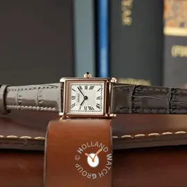 Seiko SWR096P1 Damenuhr Rechteckig Dunkelgrau/Roségoldfarben