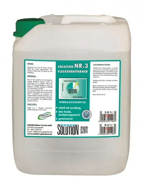 Solution Glöckner Nr. 3, 5 L Fleckenentferner geeignet für Teppiche und Textilien, gebrauchsfertig