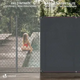 VOUNOT Zaunblende 1.8×10m, Sichtschutz Zaun 230 g/m2 HDPE Schattiernetz, Anthrazit - VOUNOT®
