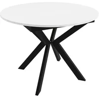 Mirjan24 Tisch, Weiß, Rund,Rund, 100x76x100 cm, Esszimmer, Tische, Esstische