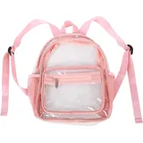 Durchsichtige Rucksäcke, Wasserdichter, Transparenter Rucksack, Kunststoff-Rucksäcke, Modischer, Umweltfreundlicher, Transparenter, Durchsichtiger Rucksack für Männer und Frauen(Rosa)