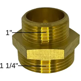 feueranker Reduziernippel Messing 1" 1 1/4" beidseitig flachdichtend