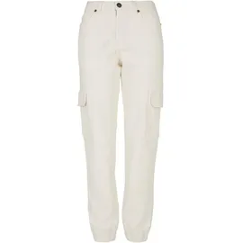 URBAN CLASSICS Organic Stretch Cargo Hochtaillierte Jeans Off White Raw 34