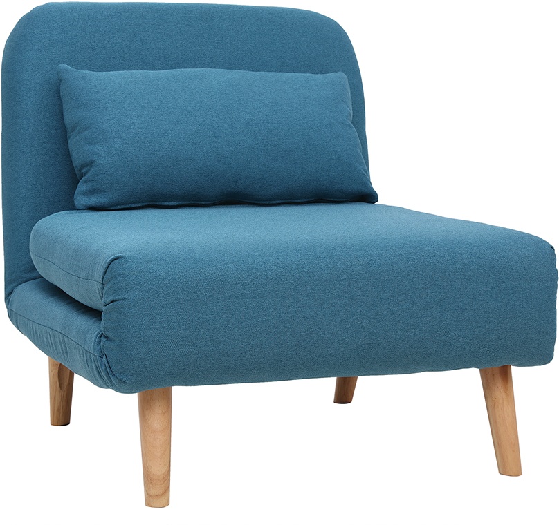 Fauteuil scandinave convertible en tissu bleu canard AMIKO