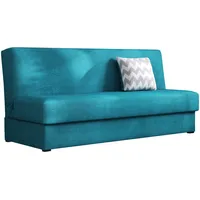 Schlafsofa Adela Mini mit Bettkasten, 3 Sitzer Sofa, Farbauswahl, Bettsofa, Couch mit Schlaffunktion, Polstersofa, Schlafsofa, Couchgarnitur (Enjoy 17 + Zickzack Grau)