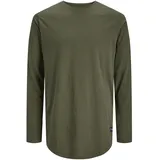 JACK & JONES Herren Jjenoa Tee O-Neck Noos Langarmshirt, Forest Night, XL