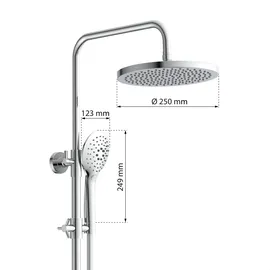 Eisl Duschset Futura Wellness Duschsystem mit Thermostat Glasablage Chrom