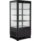 GD Asian GastroHero Kühlvitrine ECO 78 Liter, LED-Beleuchtung, 3 Roste, schwarz