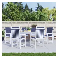 VidaXL Niedriglehner-Auflagen 6 Stk. Marineblau Stoff