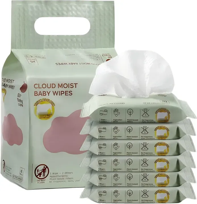 Bc Babycare Feuchttücher, 6 × 10 = 60 Tücher