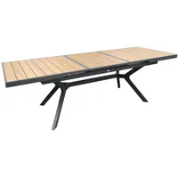 Oviala Gartentisch 187/250 cm in Aluminium und Holzoptik