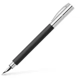 Faber-Castell AMBITION Edelharz, Feder: EF, inklusive Geschenkverpackung, Schaftfarbe: schwarz / silber
