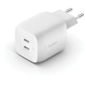 Belkin 45W Dual USB-C Ladegerät, Power Deliver, PPS, weiß, universal