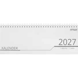 Stylex Schreibtischquerkalender 2026 Weiß
