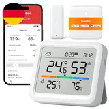 Switchbot Wlan Wetterstation Funk Mit Außensensor, Matter Hygrometer Thermometer