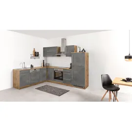 kochstation Winkelküche L-Form KS-Samos 280 cm grau