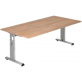 Hammerbacher Schreibtisch VOS2E Nussbaum / Silber