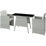 Tectake Lausanne Set 3-tlg. hellgrau
