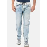 Cipo & Baxx CIPO & BAXX, Herren, Gr. 30, Länge 32, blau (iceblau), Denim/Jeans, Obermaterial: 100% Baumwolle, Abriebeffekte, modisch, regular fit, Jeans