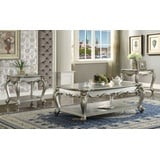 JVmoebel Couchtisch Klassischer Tisch Couchtisch Beistelltisch Sofa Barock Royal Barock beige|silberfarben