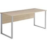 MID.YOU Schreibtisch, Silber, Hellgrau, Metall, Holzwerkstoff, rechteckig, Kufe, 73x77x170 cm, Kabeldurchlass, Arbeitszimmer, Schreibtische, Bürotische