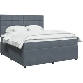 vidaXL Boxspringbett 180 x 200 cm Dunkelgrau