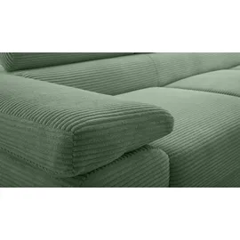 ax living Eckcouch Cord L-Form 3-Sitzer Salbeigrün