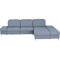 Himolla Ecksofa, Hellblau, Leder, Echtleder, Longlife-Leder, 3,5-Sitzer, Ottomane rechts, L-Form, 319x213 cm, Blauer Engel, Goldenes M, Emas, erweiterbar, Typenauswahl, Lederauswahl, Stoffauswahl, Sitzqualitäten, seitenverkehrt erhältlich, Bettfunktion Hocker Rücken echt, individuell planbar, Wohnzimmer, Sofas & Couches, Wohnlandschaften, Ecksofas