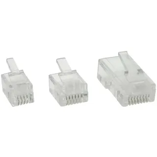 InLine 72010 10er Pack Modularstecker, 4P4C RJ10 zum Crimpen auf Flachkabel
