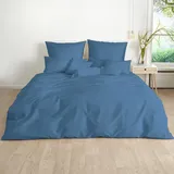 Traumschlaf Uni Mako-Satin Bettwäsche, Bettbezüge und Kissenbezüge einzeln Bettbezug einzeln 240x220 cm | jeansblau - blau