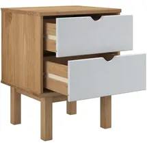 vidaXL Nachtschrank OTTA 45 x 39 x 57 cm Braun/Weiß