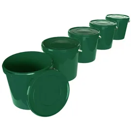 FixedByU Eimer Mit Deckel 10 Liter In Grün | 5 Stück